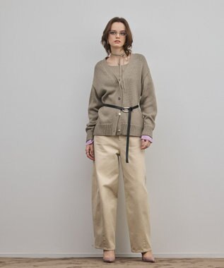 GRACE CONTINENTAL リリヤーンニットカーディガン カーキ