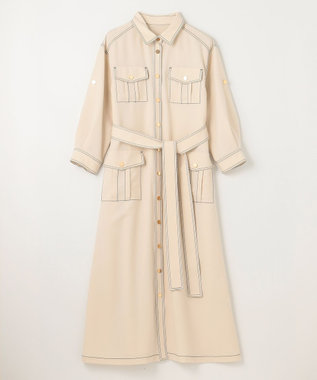 GRACE CONTINENTAL 配色ステッチワークシャツワンピース キナリ