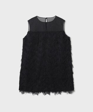 GRACE CONTINENTAL シアーフリンジノースリーブ ブラック