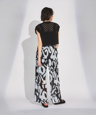 GRACE CONTINENTAL スラッシュニットトップ ブラック