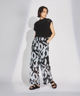 GRACE CONTINENTAL スラッシュニットトップ ブラック