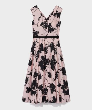 GRACE CONTINENTAL バイカラーボタニカルドレス ピンク