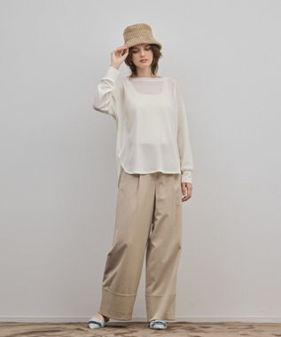 GRACE CONTINENTAL ロールアップワイドパンツ ベージュ