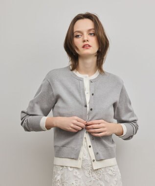 GRACE CONTINENTAL レイヤード風ニットカーディガン