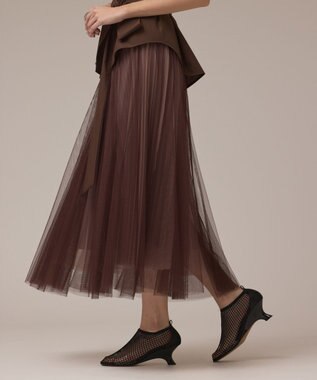 GRACE CONTINENTAL チュールリバーシブルスカート ブラウン