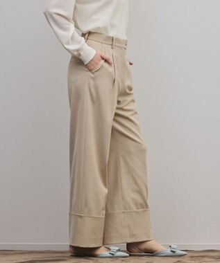 GRACE CONTINENTAL ロールアップワイドパンツ ベージュ