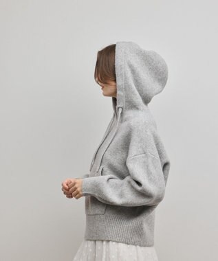 GRACE CONTINENTAL ガーターニットパーカー グレー