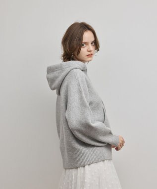 GRACE CONTINENTAL ガーターニットパーカー グレー