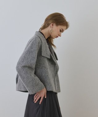 GRACE CONTINENTAL アルパカシャギージャケット グレー