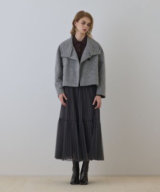 GRACE CONTINENTAL アルパカシャギージャケット グレー