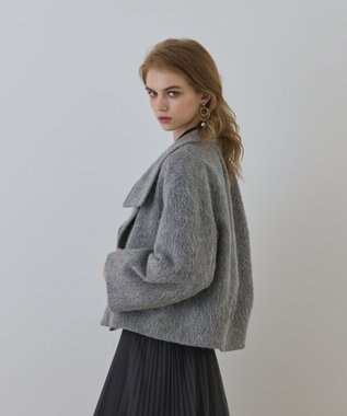 GRACE CONTINENTAL アルパカシャギージャケット グレー