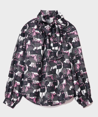 GRACE CONTINENTAL バッグモチーフボウブラウス ピンク