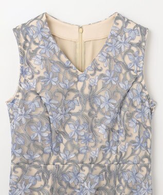 GRACE CONTINENTAL サラサオーナメントドレス ブルー