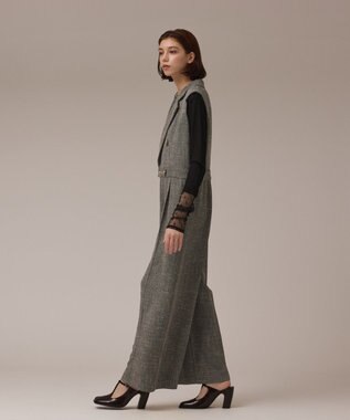 GRACE CONTINENTAL ツイードテーラーサロペット グレー