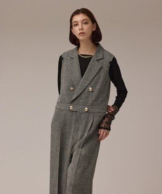 GRACE CONTINENTAL ツイードテーラーサロペット グレー