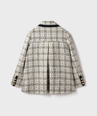 GRACE CONTINENTAL トリミングツイードショートコート ホワイト