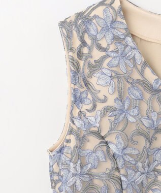 GRACE CONTINENTAL サラサオーナメントドレス ブルー