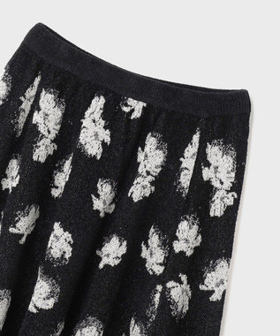 GRACE CONTINENTAL ラメフローラルニットスカート ブラック