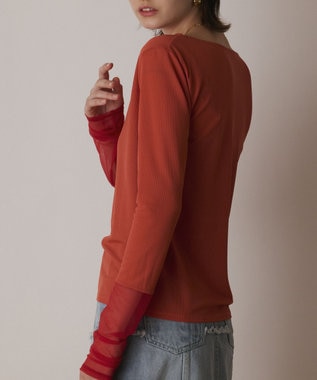 GRACE CONTINENTAL シアーアセテートカットトップ オレンジ