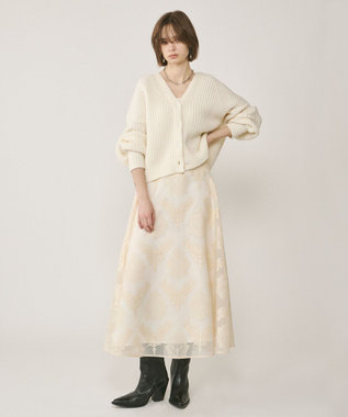 GRACE CONTINENTAL 畦ルーズニットカーディガン ホワイト