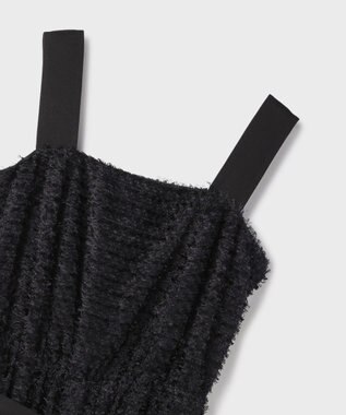 GRACE CONTINENTAL カットジャガードサロペット ブラック