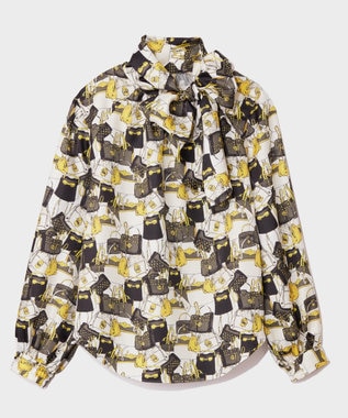 GRACE CONTINENTAL バッグモチーフボウブラウス イエロー