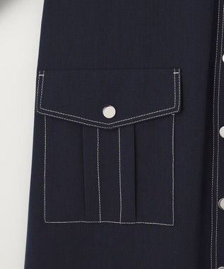 GRACE CONTINENTAL 配色ステッチワークシャツワンピース ネイビー