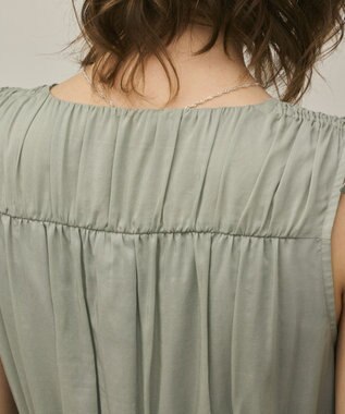 GRACE CONTINENTAL コットンシルクティアードワンピース グリーン