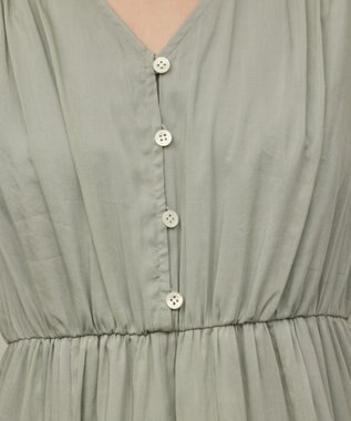 GRACE CONTINENTAL コットンシルクティアードワンピース グリーン