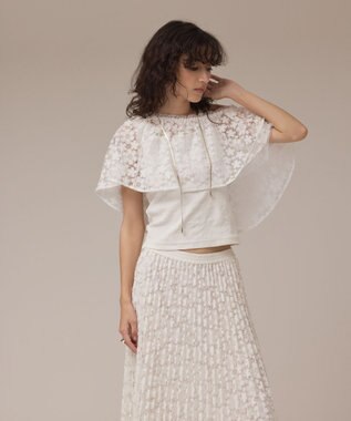 GRACE CONTINENTAL レースケープカットトップ ホワイト