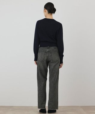 GRACE CONTINENTAL バイカラーウールニットカーディガン ネイビー
