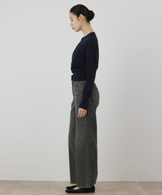 GRACE CONTINENTAL バイカラーウールニットカーディガン ネイビー