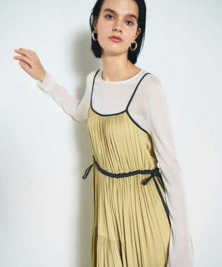 GRACE CONTINENTAL ギャザーキャミソールワンピース イエロー