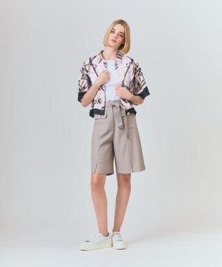 GRACE CONTINENTAL リネンデニムライクパンツ ベージュ