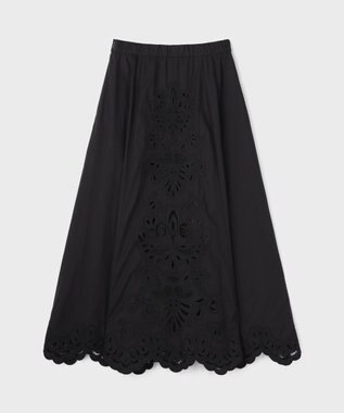 GRACE CONTINENTAL 刺繍スカラップスカート ブラック