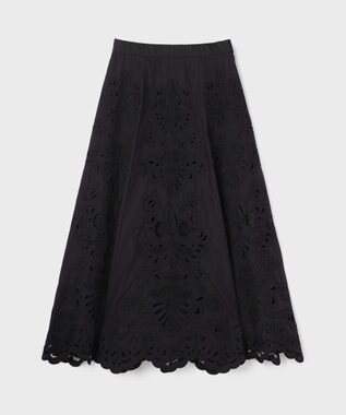 GRACE CONTINENTAL 刺繍スカラップスカート ブラック