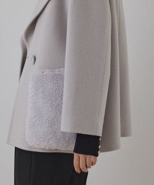 GRACE CONTINENTAL ファーポケットピーコート ベージュ