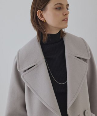 GRACE CONTINENTAL ファーポケットピーコート ベージュ