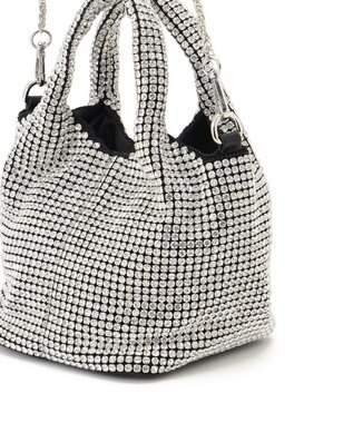 GRACE CONTINENTAL ラインストーンバッグ シルバー