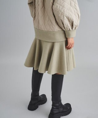 【オンライン限定】ジャージフリルスカート, カーキ, 36