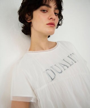 GRACE CONTINENTAL チュールレイヤードトップ ホワイト