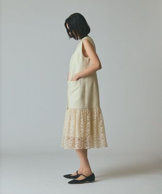 GRACE CONTINENTAL チュールコンビツイードワンピース キナリ