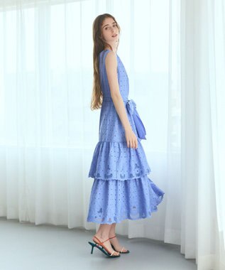 GRACE CONTINENTAL カットワークembドレス ブルー
