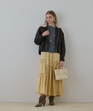 GRACE CONTINENTAL フェイクレザーボンバージャケット