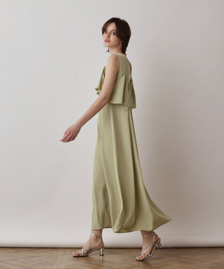 GRACE CONTINENTAL サテンレイヤードワンピース ライトグリーン