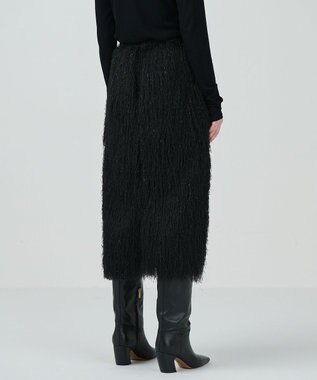 GRACE CONTINENTAL フリンジタイトスカート ブラック