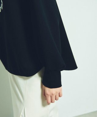 GRACE CONTINENTAL フロッキーロゴプリントトップ ブラック