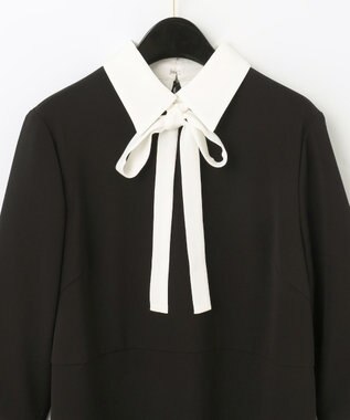 GRACE CONTINENTAL ダブルクロスドレス バイカラー