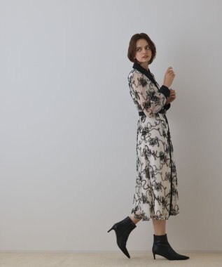 GRACE CONTINENTAL チュールコードレースワンピース ホワイト