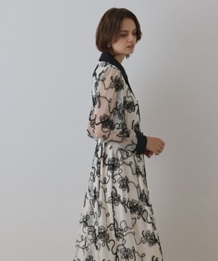 GRACE CONTINENTAL チュールコードレースワンピース ホワイト